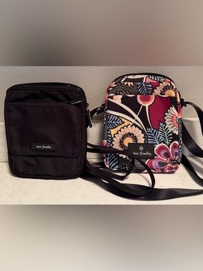 Vera Bradley Floral & Black Crossbody Set (2 Bags)